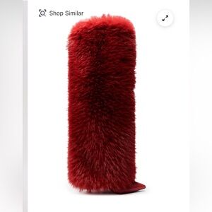 Vibrant Red Faux Fur Boots